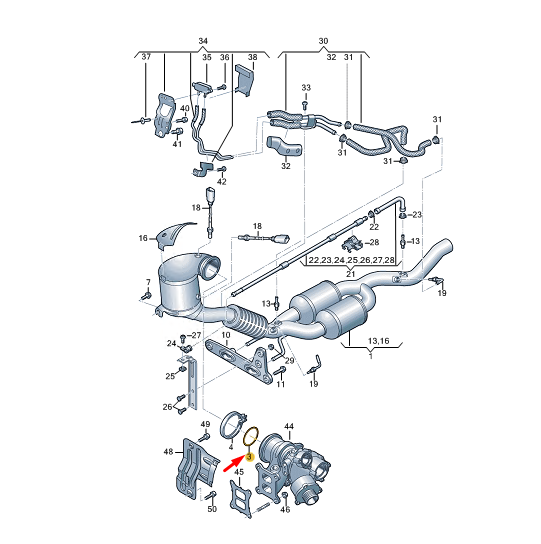 new cupra formentor exhaust manifold with turbocharger seal 5q0253115c original