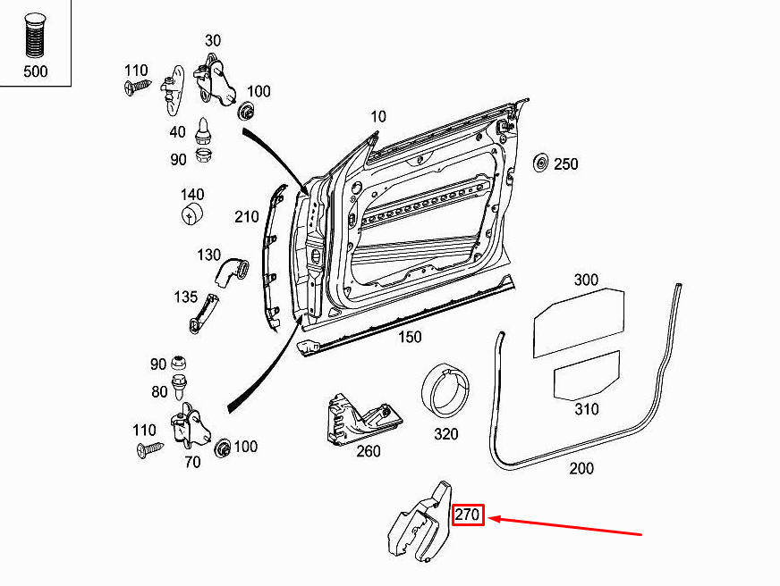 new mercedes-benz cls c218 front left door reinforcement a2187270116 original