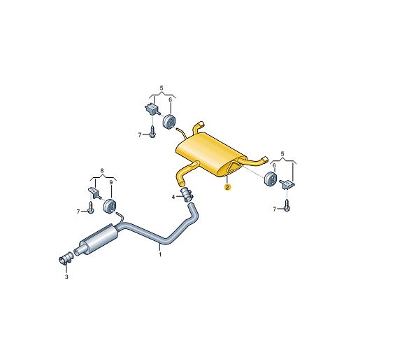 new volkswagen golf mk7 clubsport s exhaust rear silencer 5g6253609dd original