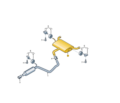 new volkswagen golf mk7 clubsport s exhaust rear silencer 5g6253609dd original