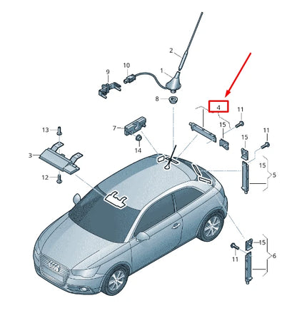NEW AUDI A1 8X RIGHT UPPER ANTENNA AMPLIFIER 8X0035225B