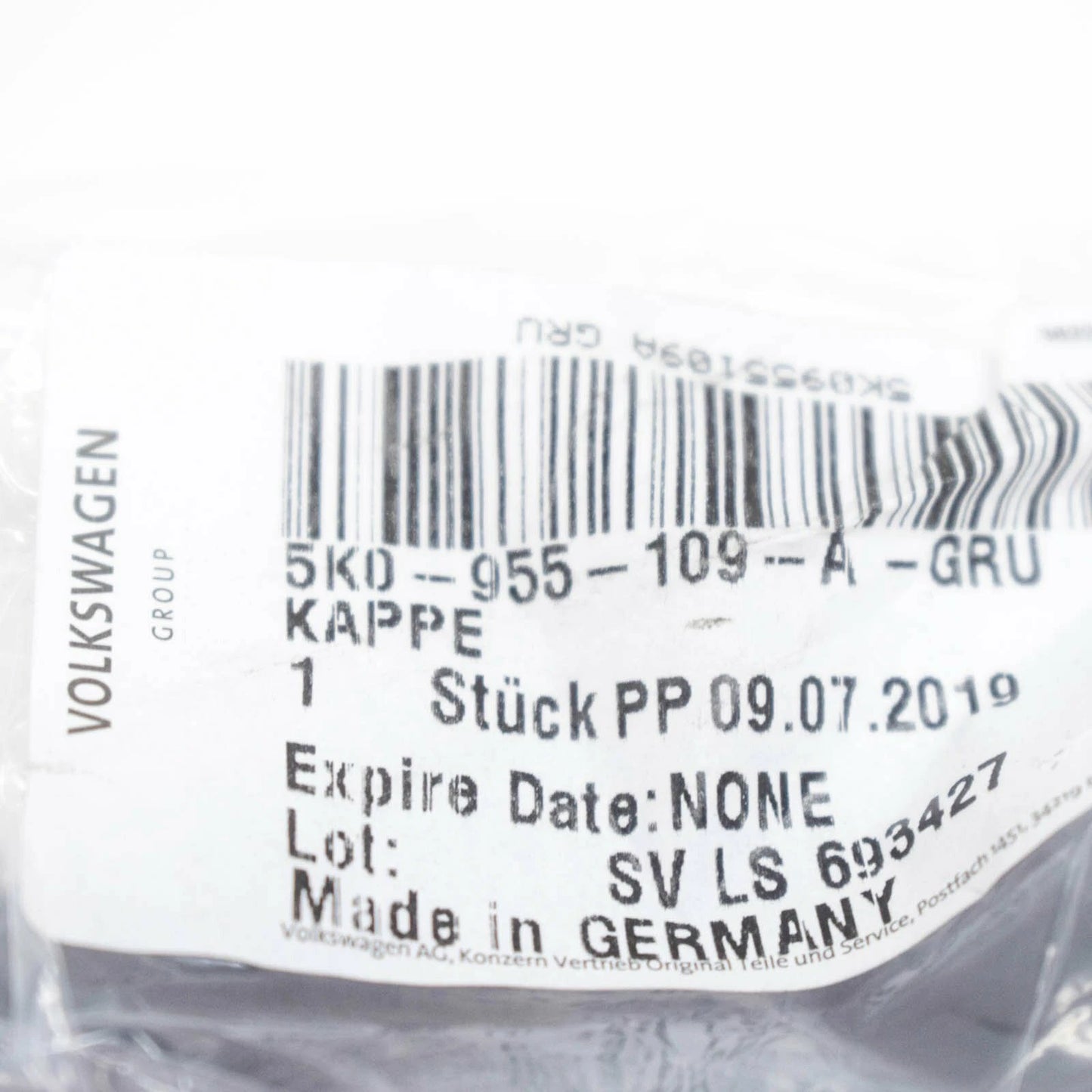 NEW VW GOLF MK6 LEFT HEADLIGHT WASHER COVER 5K0955109AGRU ORIGINAL