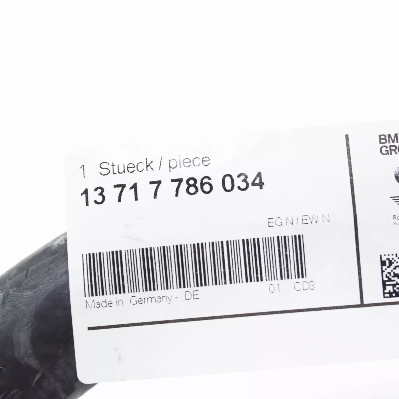 NEW BMW 3 E46 HOT FILM AIR MASS METER HOSE 13717786034 7786034 ORIGINAL