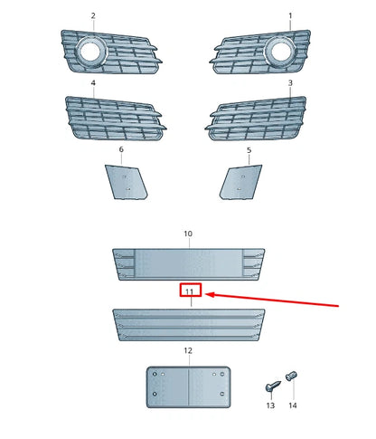 NEW AUDI A7 SPORTBACK 4G FRONT LICENSE PLATE HOLDER 4G8807287T94 ORIGINAL