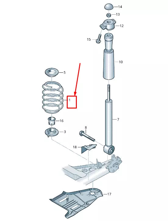 NEW AUDI Q2 GA REAR COIL SPRING 5Q0511121FG