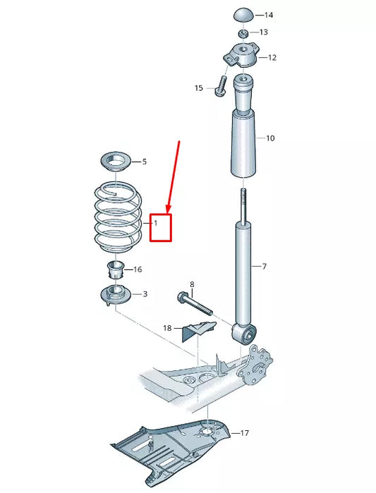 NEW AUDI Q2 GA REAR COIL SPRING 5Q0511121FG