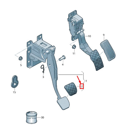NEW VW AMAROK 2H BRAKE PEDAL RUBBER CAP 2H0721173 ORIGINAL