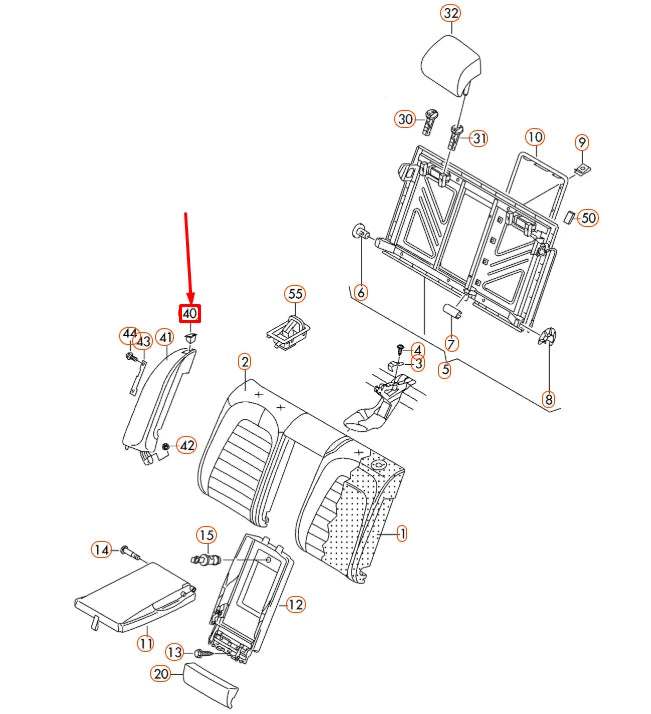 NEW VOLKSWAGEN CC REAR LEFT SEAT BELT GUIDE 3C0857827A9B9 ORIGINAL
