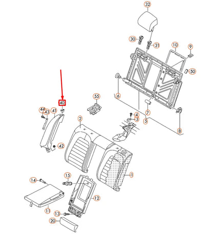 NEW VOLKSWAGEN CC REAR LEFT SEAT BELT GUIDE 3C0857827A9B9 ORIGINAL