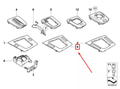 NEW BMW 3 E46 BMW BOTTOM PANEL DEPOSITING BOX WOOD 8209568 51168209568 ORIGINAL