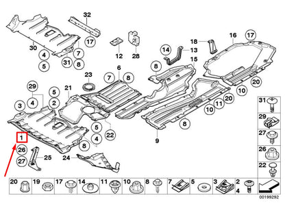 NEW BMW X5 E70 FRONT ENGINE SPLASH SHIELD GUARD 7158385 51757158385 ORIGINAL