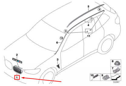 NEW BMW X3 G01, F97 FRONT LEFT BUMPER GRILL 8098087 51118098087 ORIGINAL