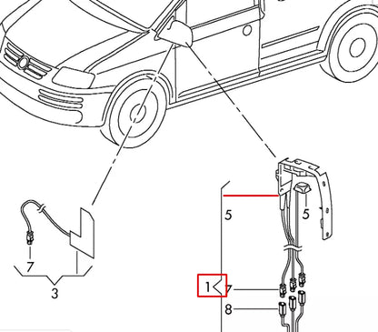 NEW VOLKSWAGEN CADDY 2K MIRROR LEFT ANTENNA MODULE LHD 2K5035525Q