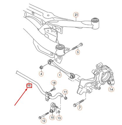 NEW AUDI A3 8V REAR ANTI ROLL BAR 5Q0511305BE ORIGINAL