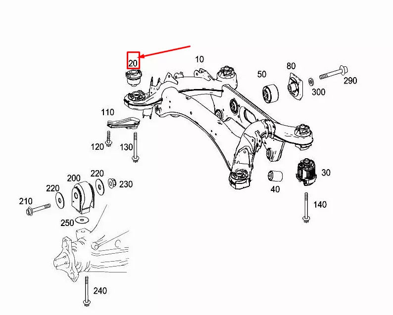 NEW MERCEDES-BENZ E W212 REAR CROSSMEMBER SUBFRAME CARRIER A2183510200 ORIGINAL