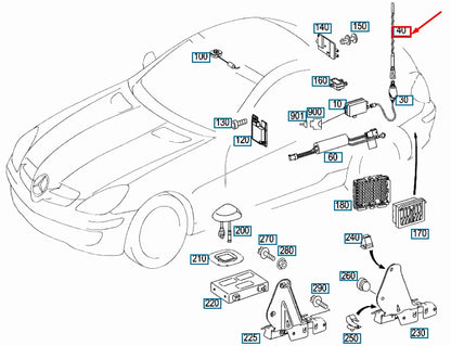 NEW MERCEDES-BENZ SLK R171 ANTENNA MAST A171820007564