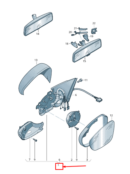 new vw golf vi 5k mk6 front right side wing mirror lhd 5k0857508af9b9 original
