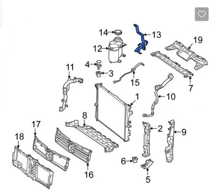 NEW MERCEDES-BENZ SL R232 ENGINE COOLANT RESERVOIR BRACKET A2325007100 ORIGINAL