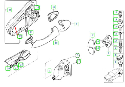 NEW BMW X5 E53 REAR RIGHT DOOR HANDLE COVER 51228243636 ORIGINAL
