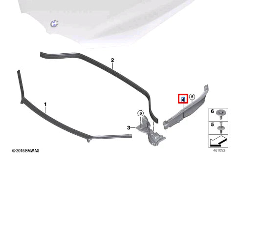 NEW BMW X1 F48 SIDE PANEL TOP LEFT SEAL 51767329399 ORIGINAL