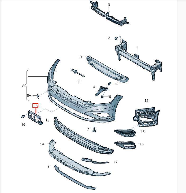 NEW VOLKSWAGEN JETTA MK7 FRONT LICENSE PLATE NUMBER HOLDER 17A807287N9B9