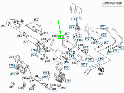 new mb sl r230 amg fuel t-piece to pressure sensor hose a2304767726 original