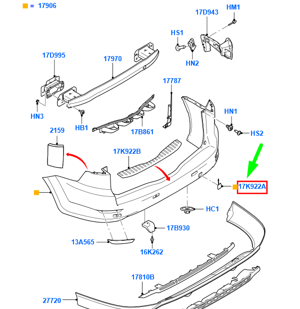 new ford mondeo mk3 estate rear bumper tow eye cover 1704622 original