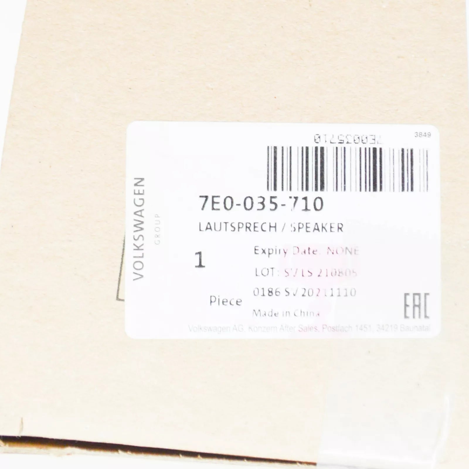 NEW VOLKSWAGEN TRANSPORTER T5 WIDE-BAND SPEAKER 7E0035710