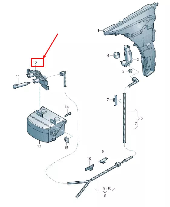 NEW AUDI A6 4A C8 RIGHT HEADLIGHT WASHER NOZZLE BRACKET 4K0955196