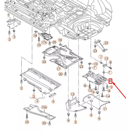 NEW AUDI A5 8F REAR RIGHT SIDE UNDERBODY COVER 8F0825216E ORIGINAL