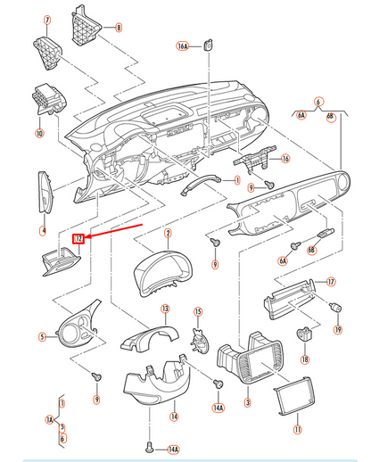 NEW VW BEETLE A5 INSTRUMENT PANEL STORAGE COMPARTMENT LHD 5C1857919A82V ORIGINAL