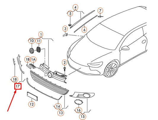 NEW VW GOLF MK6 VARIANT FRONT RIGHT OUTER VENT GRILLE 1K9853666A9B9 ORIGINAL