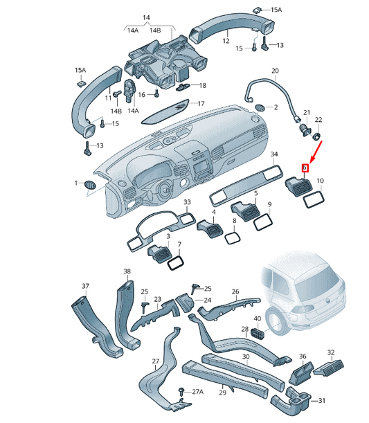 new vw touareg 7p mk2 right dashboard air vent lhd 7p1819704bubn original