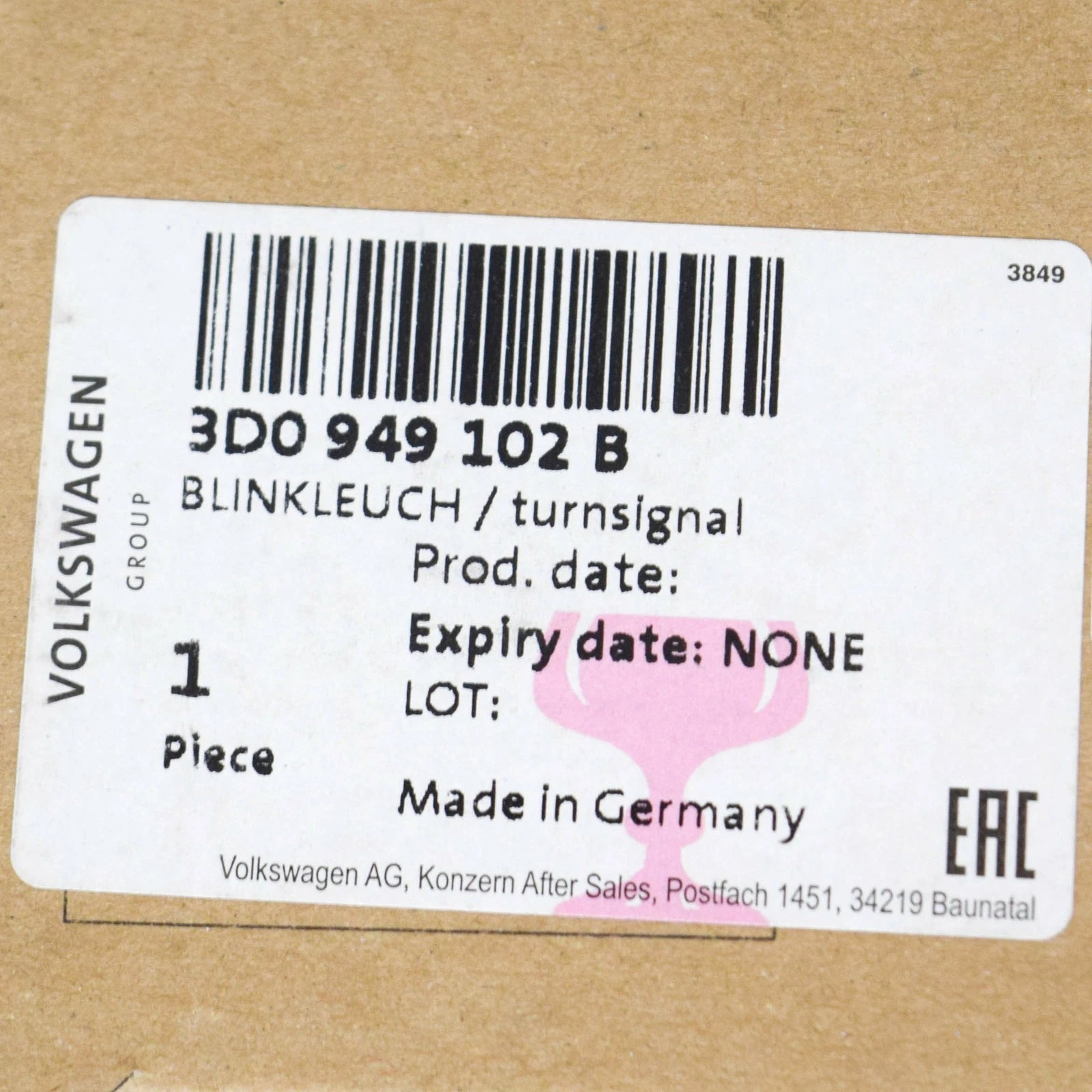 NEW VW PHAETON GP3 FRONT RIGHT DOOR MIRROR TURN INDICATOR 3D0949102B