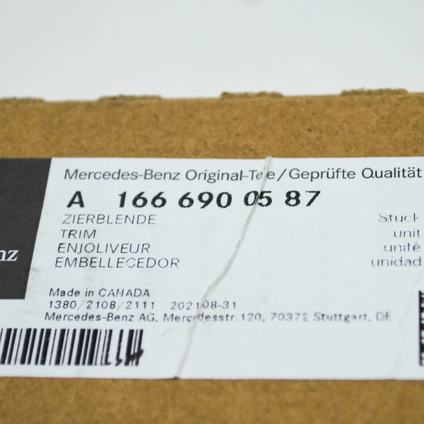 NEW MB GLE W166 REAR LEFT DOOR EXTERIOR PILLAR TRIM A1666900587 ORIGINAL