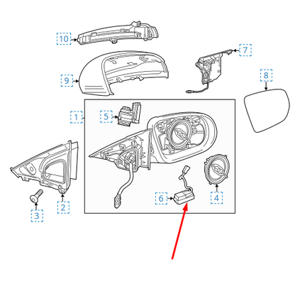 NEW MERCEDES-BENZ C-CLASS W205 RIGHT WING MIRROR PUDDLE LIGHT A0998200259