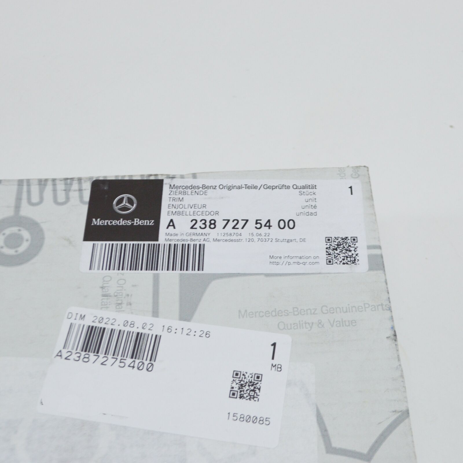 NEW MB E C238 FRONT RIGHT DOOR MIRROR TRIANGLE CAP A2387275400 ORIGINAL