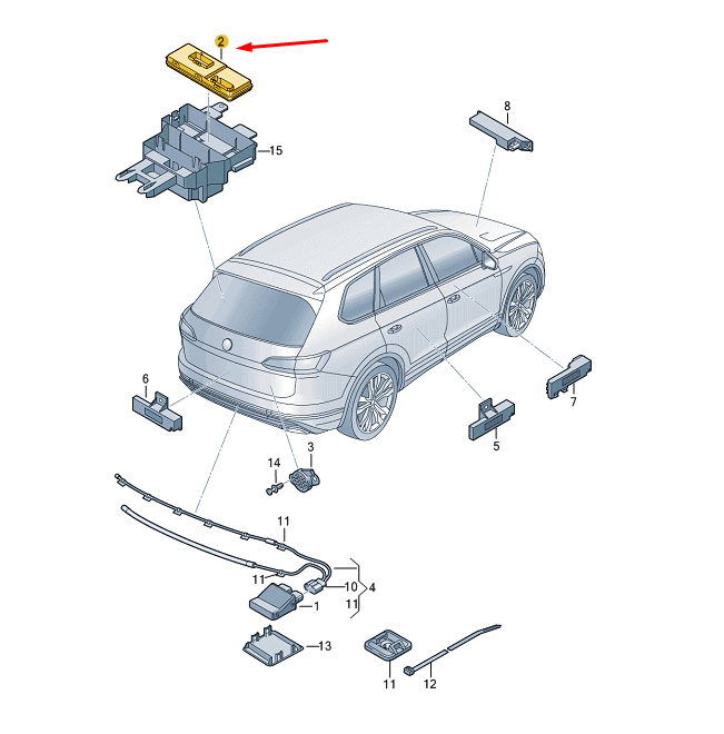 new volkswagen touareg cr tailgate control unit 4m0959107c original