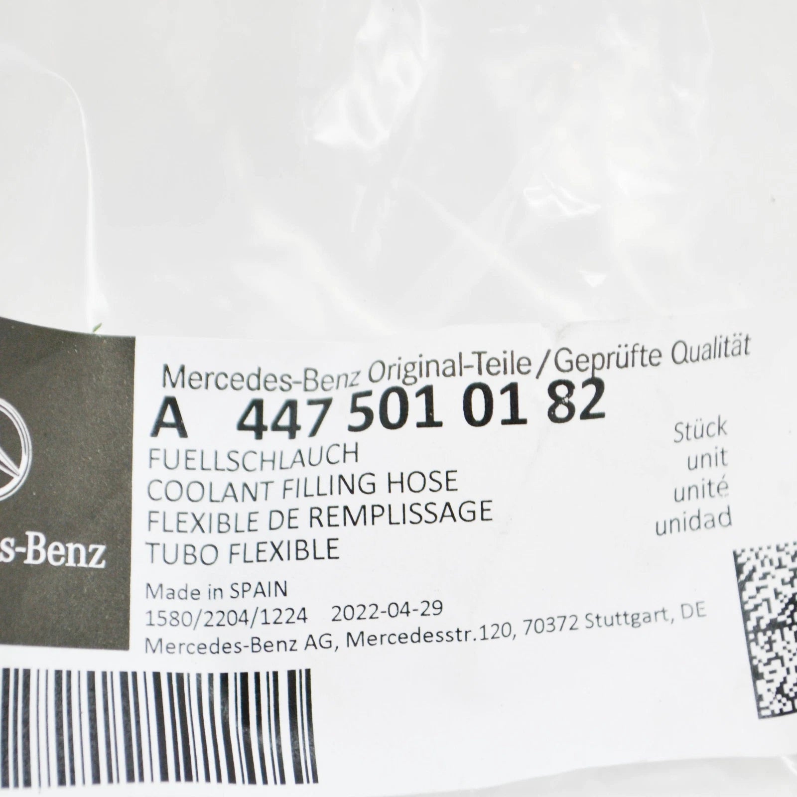 NEW MERCEDES-BENZ VITO W447 COOLANT FILLING HOSE A4475010182