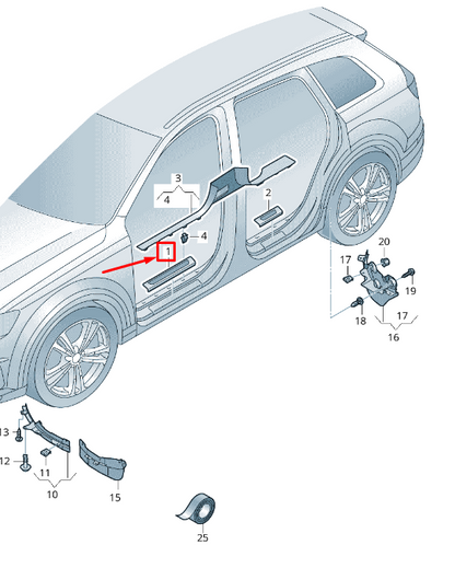 NEW AUDI Q7 4M FRONT RIGHT OUTER SILL TRIM STRIP 4M0853374C9B9 ORIGINAL