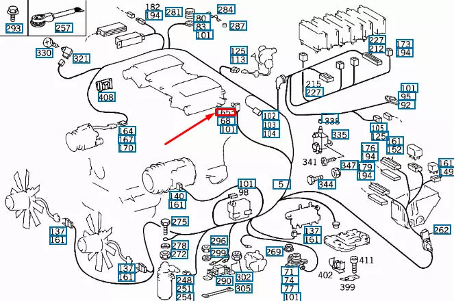 NEW MB E W124 INTAKE TEMPERATURE SENSOR PIN BUSHING HOUSING A1245401381 ORIGINAL