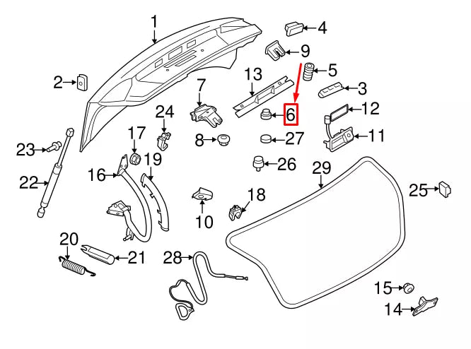 NEW AUDI A4 AVANT B8 REAR TRUNK LID BUMPER STOP BUFFER 8K5827589C ORIGINAL