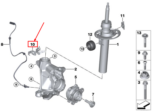 new bmw x3 g01 front left wheel speed sensor holder 34526880721 original