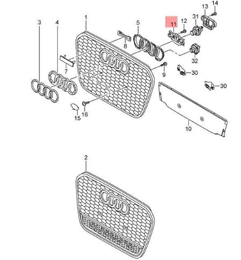 new audi a7 rs7 4g8 front radiator grille bracket 4g8853231b original