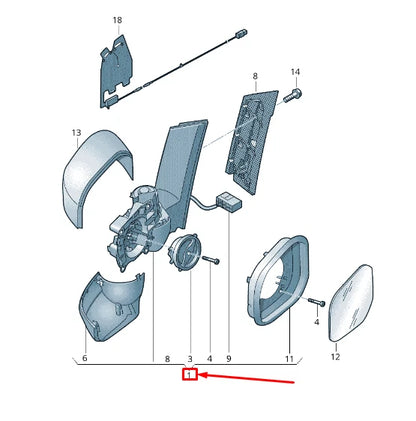 NEW VW CADDY SA MK6 FRONT LEFT SIDE WING MIRROR RHD 2K6857407D9B9 ORIGINAL
