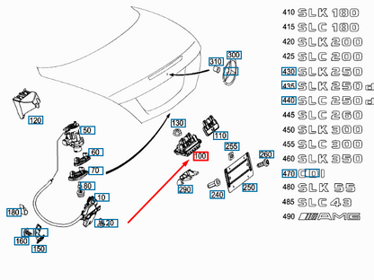 NEW MERCEDES-BENZ SLK R172 REAR LID RELEASE HANDLE A1727500293 ORIGINAL