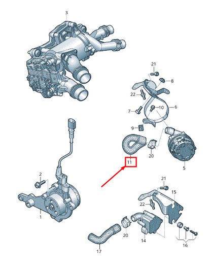 new audi a5 f5 engine coolant hose 05l121157ar original