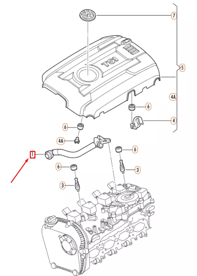 NEW VOLKSWAGEN BEETLE A5 ENGINE BREATHER HOSE 06L103213H ORIGINAL