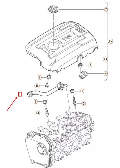 NEW VOLKSWAGEN BEETLE A5 ENGINE BREATHER HOSE 06L103213H ORIGINAL