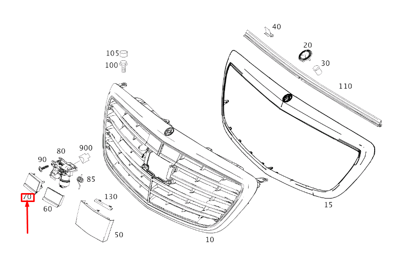 NEW MB S W222 FRONT RIGHT RADIATOR GRILLE COVER TRIM A22288401769040 ORIGINAL